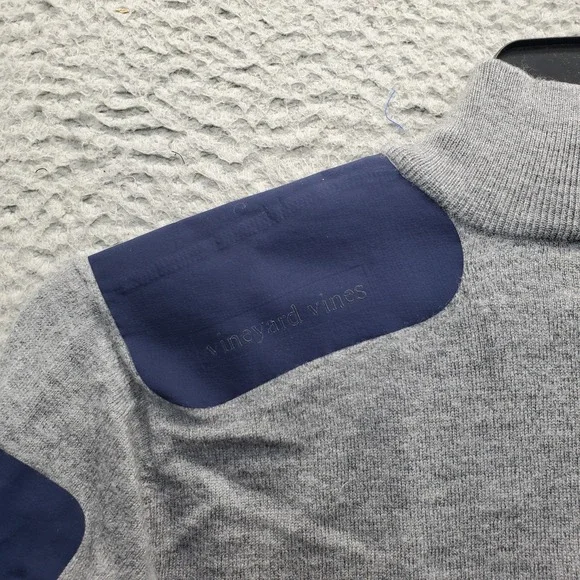 Vineyard Vines Sweater Womens M Gray Performance Knit Side Shoulder Quarter Zip - Picture 9 of 9